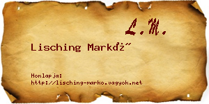 Lisching Markó névjegykártya