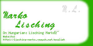 marko lisching business card